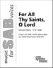For All Thy Saints, O Lord